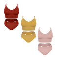 thumbnail image 1 of Women's Soft Padded Bralette Lingeire Set Sports Bra Sets 3 pcs, 1 of 4