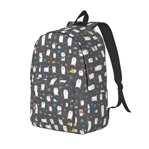 Balery Lovely Penguin Mochila Clásica Impresa Básica para Viaje, Mochila Escolar Resistente al Agua, Mochila de Lona con Correas Ajustables-Small