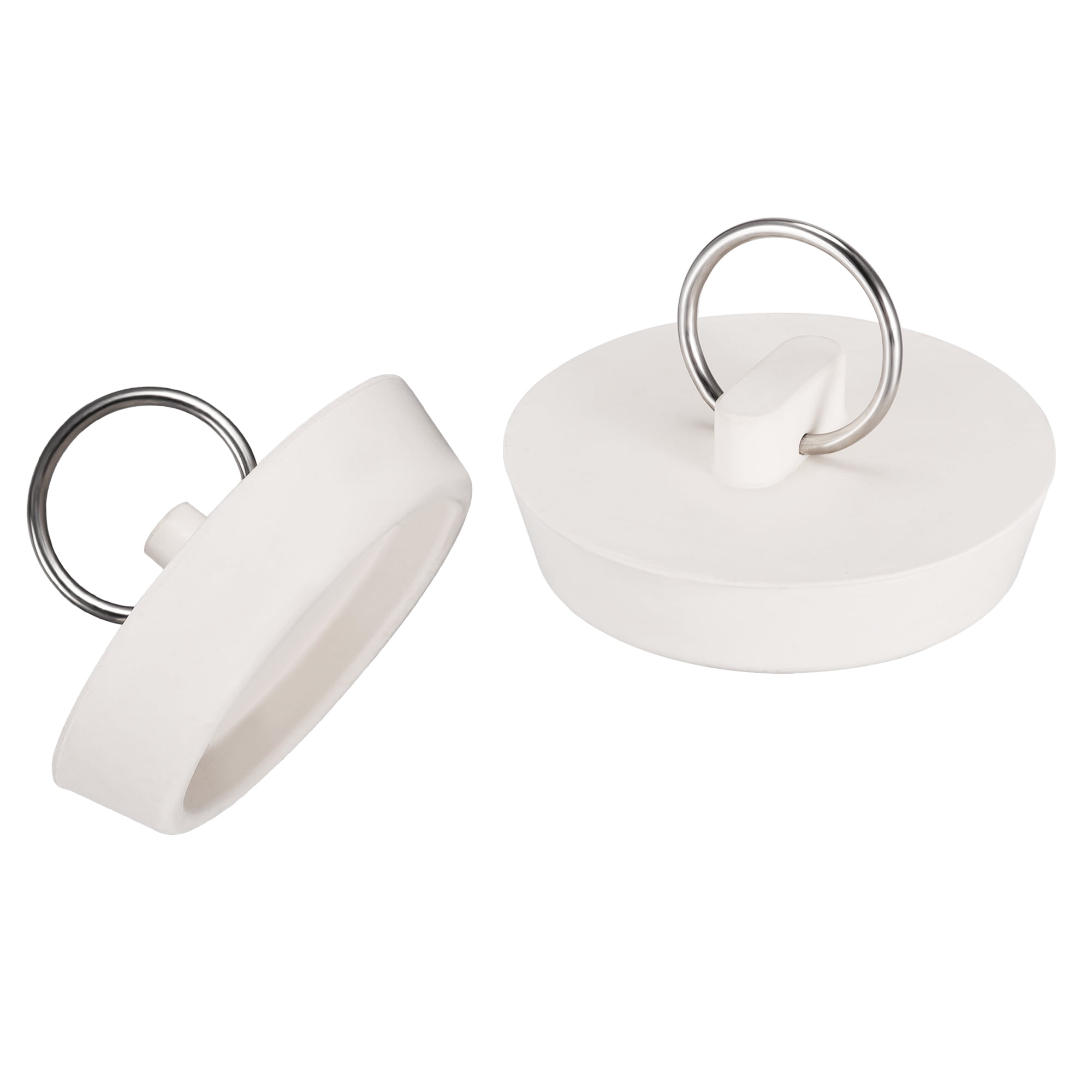 2 Pcs Drain Stopper Set Kitchen and Bathroom Bath Plugs Sink Plug Rubber with Hanging Ring for Bathtub
