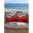 thumbnail image 5 of Outdoor Pillows Waterproof, Red Grey Ombre Bedding Throw Pillows with Insert for Couch Sofa Bed, Modern Abstract Moire Art Geometric 18x18 Inch Pillowcases Decorative Camping Patio Pillow Set of 1, 5 of 8