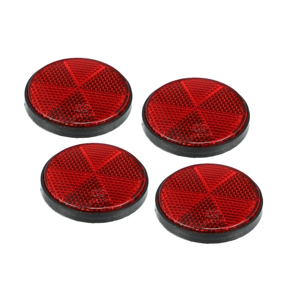 Unique Bargains 4pcs M6x1.0 Red Plastic Universal Screw Mount Reflective Warning Reflector for Motorcycle Bicycle