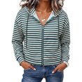 thumbnail image 5 of Edvintorg Crop Jackets for Women Striped Hooded Coat Long Sleeve Zip up Casual Outerwear with Pocket Fashion Clothing Women Green M-2XL, 5 of 6