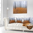 thumbnail image 2 of Designart Foggy Forest and Fallen Leaves - Modern Forest Throw Pillow - 18x18, 2 of 4