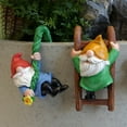 thumbnail image 2 of 3 PCS Climbing Gnomes Tree Faces Decor Outdoor for Yard, Outdoor Fairy Garden Resin Crafts, Flower Pot Landscape Dwarf, Micro Landscape Pendant Ornaments，Flower Pot Pendant, 2 of 5