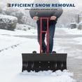thumbnail image 3 of Eastvita 29x16.53 In Heavy-Duty Rolling Snow Shovel with Wheels/5-Position Adjustable Angle/Height/Double Armrests/Black + Red, 3 of 7