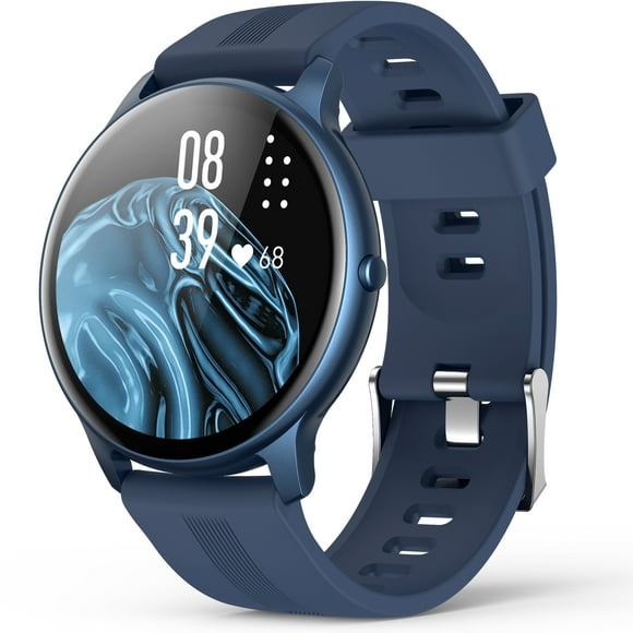AGPTEK 42mm Smartwatch, Compatible with Android and iPhone, Heart Rate Monitor, DIY Watch Face and Multiple Sports, IP68 Waterproof (LW11 - Blue)
