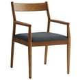 thumbnail image 6 of Modway Solara Vegan Leather Wood Dining ArmchairsSet of 2 in Walnut Black, 6 of 10
