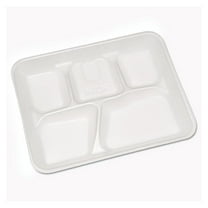 School Trays - Lightweight Foam 5-Compartment Trays, White, 8.25 x 10.5 inches - 500 Count for Classroom, Cafeteria, and Lunchroom Use