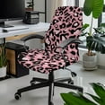 thumbnail image 2 of FKELYI Pink Leopard Print Office Chair Cover Removable Computer Chair Slipcover Washable Swivel Rotating Boss Chair Protector for Armchair Home Decoration, Large, 2 of 6