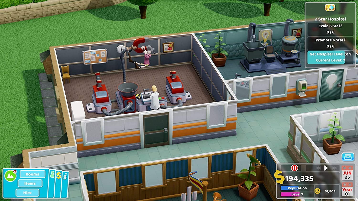 Two Point Hospital (Playstation 4 / PS4) includes Bigfoot and Pebberley  Island expansions 