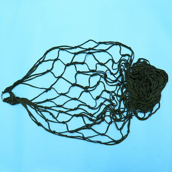 TEHAUX Black Nylon Mesh Hammock Rope Bed for Travel, Camping, Outdoor, Backyard, Patio, Lightweight and