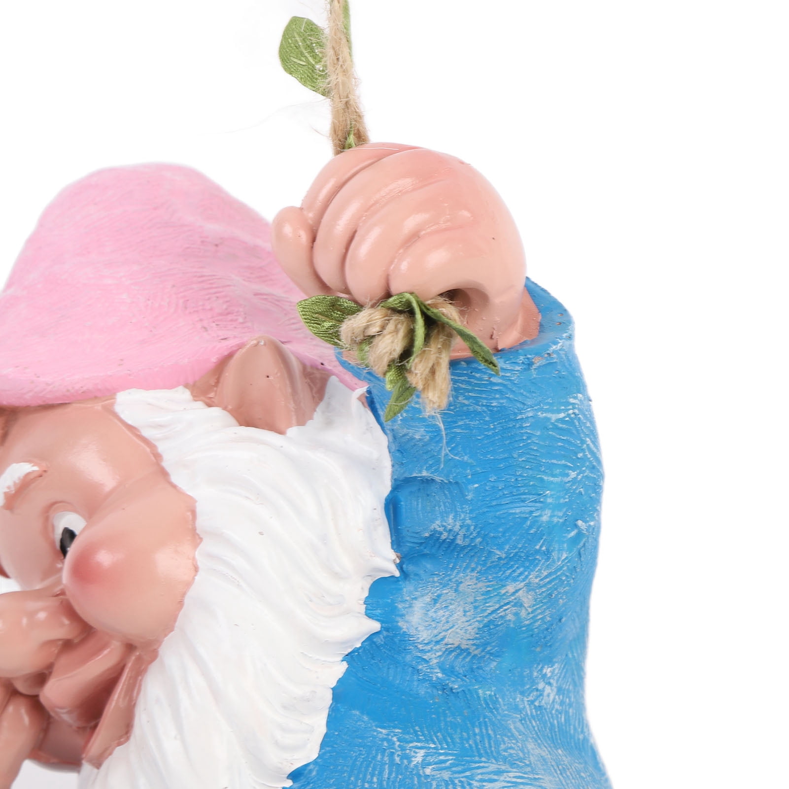 YAHHU 9.45 in Climbing Gnome Figurine Garden Statue Realistic Funny Tree Decoration, Blue