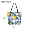 thumbnail image 5 of FORMRS Womens Canvas Tote Bag with Zipper Inner Pocket Shoulder Handbag, Light Blue Plaid, 5 of 7