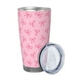 thumbnail image 2 of Cauagu Pink Bows Pattern 20oz Tumbler,Stainless Steel Vacuum Insulated Tumbler with Lid Insulated Coffee Mug Thermal Cup with Splash Proof Sliding Lid-Without Straw, 2 of 8