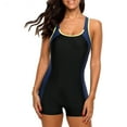 thumbnail image 3 of Women's One Piece Swimsuits Boyleg Sports Training Modest Swimwear, 3 of 7