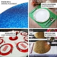 thumbnail image 4 of Efavormart 6 Pack Non-Slip Table Placemats, Round Faux Leather Placemats With Glitter - Royal Blue for Wedding, Banquet, Party, Kitchen, Dining, Conference Tables Decor, Centerpieces, 4 of 11