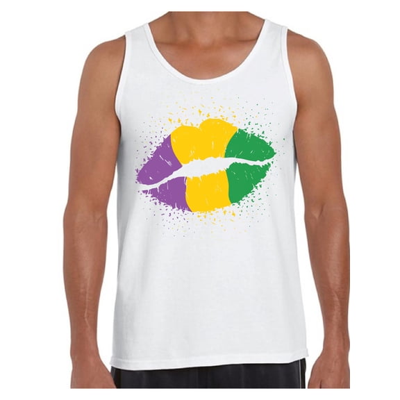 Mardi Gras Tank Top for Men Festive Carnival Lips Carnaval 2021 Men's Tanks New Orleans Souvenirs