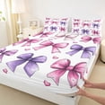 thumbnail image 3 of Feelyou Watercolor Ribbon Teen Twin Sheet Sets, Love Heart Bowknot Bedding, 3 Pieces, 3 of 7