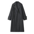 thumbnail image 3 of HH TRAF 2024 Otoño Mujer Sólido Casual Abrigo Suelto Abrigo de Mujer Cruzado Cuello Vuelto Diseño de Bolsillos Abrigos, 3 of 4