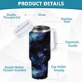 thumbnail image 2 of Yayeee 40oz Stainless Steel Tumbler with Straw and Handle Double-Wall Insulated Travel Water Bottle, Watercolor Galaxy, 2 of 8