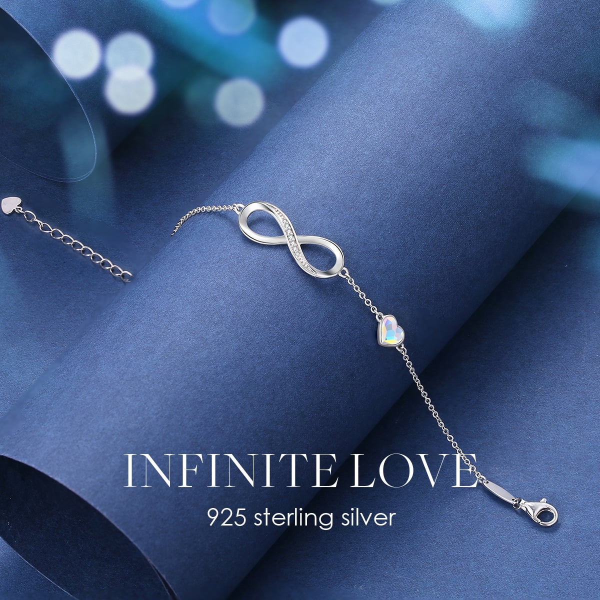 アクセサリー silver 925 love bracelet 925 Silver Bracelet With Shiny Central Heart, Elegant
