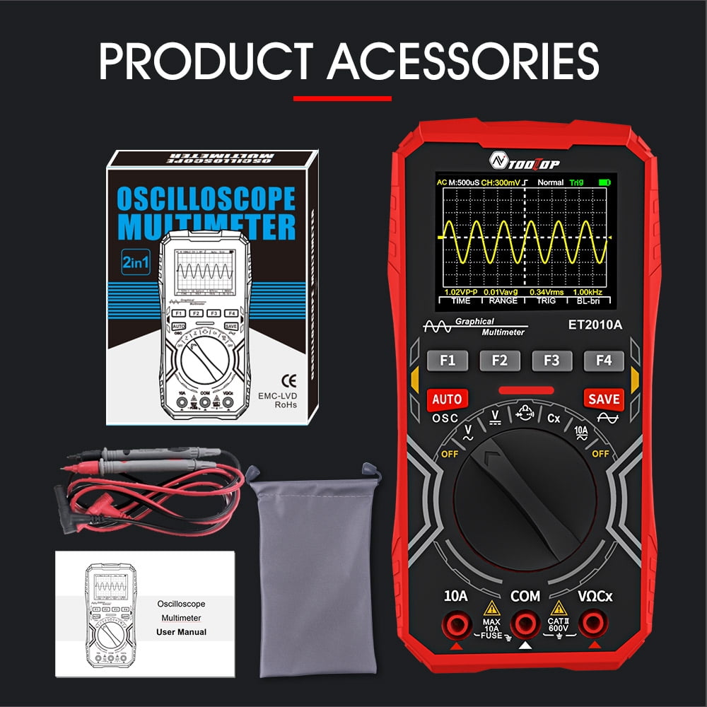 Multimeters,Rate Data Function Diy And Test Data Function Diy 2in1 Handheld Oscope Meter Display Handheld Oscope Function Diy And Meter 1mhz 2.5msps Meter 1 2.5msps Hxber