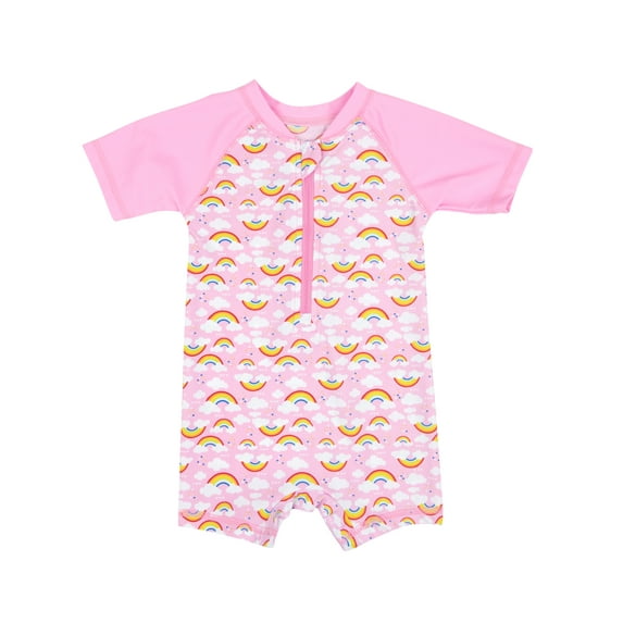 Leveret Kids Baby Boys Girls One Piece Rashguard UPF 50+ Rainbow Size 3-6 Months