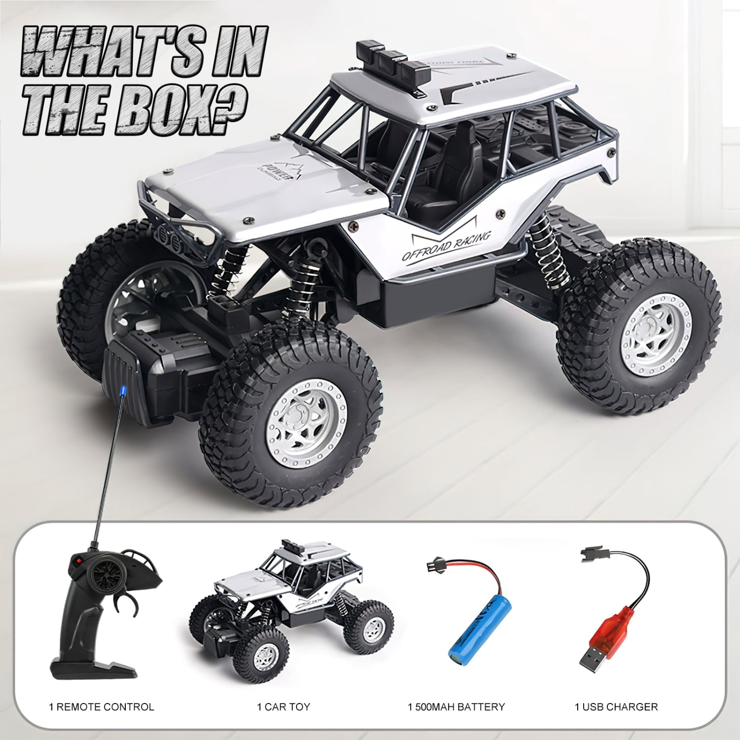 Carsky RC Cars-1:18 Scale Remote Control Car, 40MPH 4WD Rock Crawler Truck Gift for Boys Kids and Adults