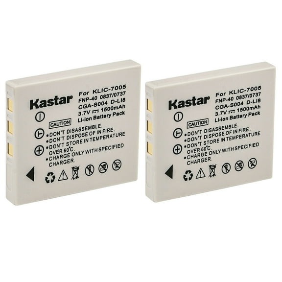 Kastar 2-Pack Battery Replacement for Panasonic DMW-BCB7, CGA-S004, CGA-S004A, CGA-S004A/1B, CGA-S004E/1B Battery, Panasonic DE-992, DE-992a Charger, Panasonic Lumix DMC-FX2, Lumix DMC-FX7 Camera