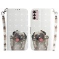 thumbnail image 2 of Case for Motorola MOTO G42 Cover Magnetic 3D Pattern Wallet Flip Case With Strap - Pug, 2 of 5