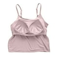 thumbnail image 3 of Brglopf Womens Tank Tops with Built in Bra Adjustable Spaghetti Strap Camisole Shelf Bra Cotton Undershirts Layering Tank Tops(Pink,3XL), 3 of 6