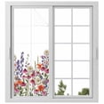 thumbnail image 2 of Spring Floral Window Privacy Film, Watercolor Daisy Lily Lavender Plants Garden Static Cling UV Sun Blocking Tint Film Heat Control Windows Films for Bedroom Bathroom, Window Stickers 23.6"x59", 2 of 8