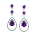 thumbnail image 2 of Bling Jewelry Womens Art Deco Wedding Gemstone CZ Dangle Chandelier Earrings, 2 of 5