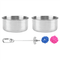 thumbnail image 2 of 2 x bird parrot feeding cups with clamps 1 x bird food holder 2 x rattan balls-As shown in color, 2 of 8