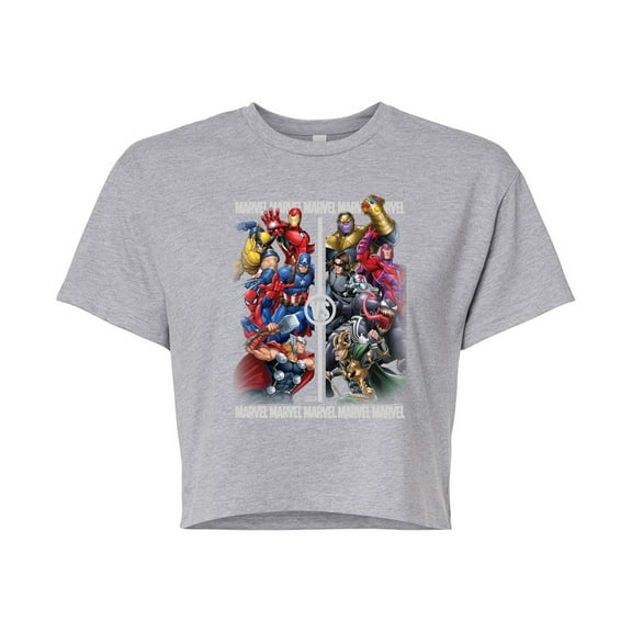 Marvel - Heroes Vs Villains - Juniors Cropped Graphic T-Shirt