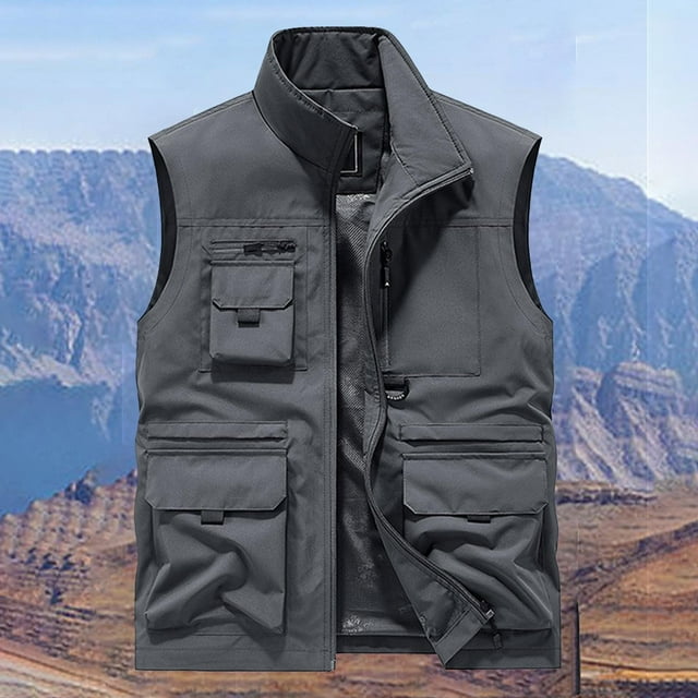 Men's Thin Sports Multi-Bag Casual Loose Mountaineering Tooling Outdoor Jacket - Functional and Stylish for Spring and Winter