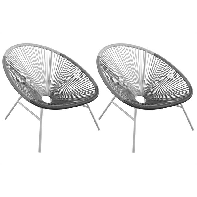 CosmoLiving par Cosmopolitan Avo Chaises Longues TG Modernes (2) en Noir/blanc/gris