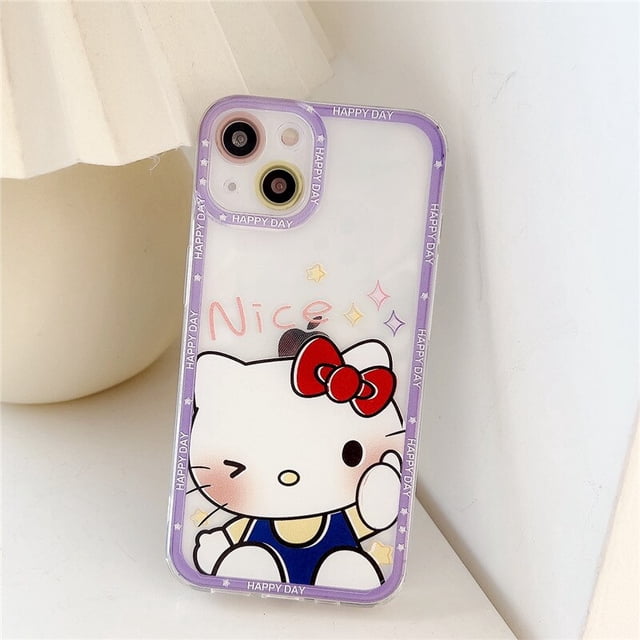 Funda de teléfono de Hello Kitty Cinnamoroll para IPhone 13, 11, 12 Pro Max, protección de cámara, XS, X, XR, a prueba de golpes, suave, TPU, 2022