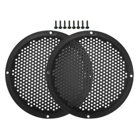 Unique Bargains 2 Pcs 6" Car Speaker Grills Cover Mesh 6 Inch Audio Subwoofer Protector with Mounting Screws ABS Black