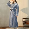 thumbnail image 2 of fheaev Robes For Women Classic Unisex Premium Warm Night Gown Luxury Soft Thick And Fleece Plush Long Terry Cloth Bathrobe Household Sashes Pokets Clothes Bathrobe Long Pajamas, 2 of 7