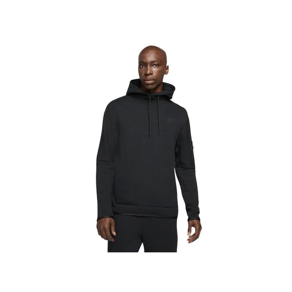 Men's Nike Sportswear Black Tech Fleece Pullover Hoodie (DD5174 010) - XL