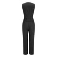 thumbnail image 3 of Women's Sleeveless Trouser Suit 2 Piece Suit Plain Two Piece Slim Fit Sporty Trouser Suit Streetwear Junior Business Suit Striped Trouser Pants for Women Jumpsuit Dressy Two Piece Pants Outfits Women, 3 of 6