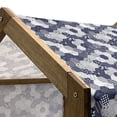thumbnail image 5 of Navy Blue Pet House, Octagon Patchwork Style Pattern Image with Dots Stars Squares and Stripes, Outdoor & Indoor Portable Dog Kennel with Pillow and Cover, 5 Sizes, Navy and White, by Ambesonne, 5 of 5