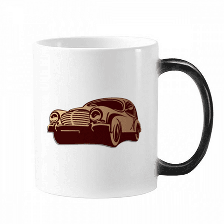

Deep Red Classic Cars Outline Pattern Changing Color Mug Morphing Heat Sensitive Cup With Handles 350 ml