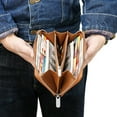 thumbnail image 3 of genuine leather long women's wallet men's leather clutch bag dropshipping,SKU01029-头层牛皮【橙色】现货, 3 of 10
