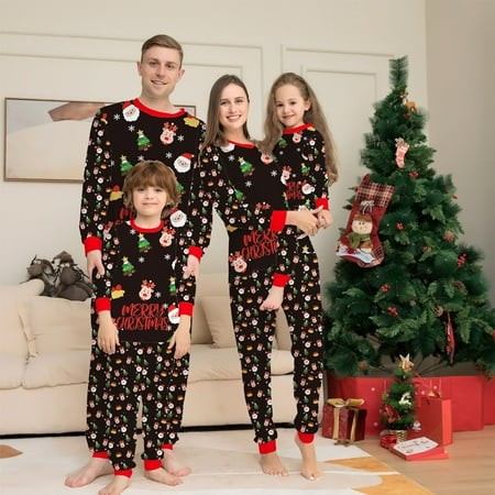 

HAWEE Family Matching Christmas Pajamas Set Holiday Santa Claus Sleepwear Xmas PJS Set for Couples and Kids