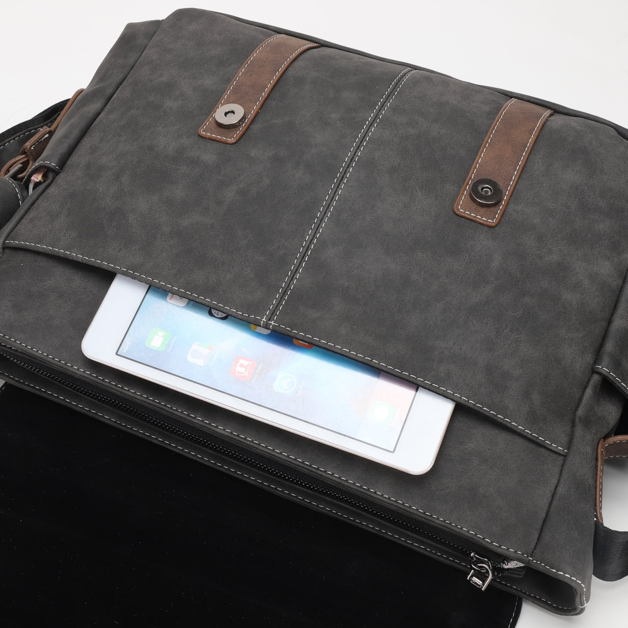 Xeie Thuk Men's Vintage Designer Briefcase PU Leather Tote Business Office Man Messenger Bag Casual Solid Computer Laptop Handbag