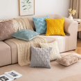 thumbnail image 5 of Pack of 2 Faux Wool Throw Pillow Covers 18x18 Inches Soft Couch Cushion Cover with Velvet Decorative Cushion Cover for Living Room, Bedroom,Car,Office (Ginger Yellow), 5 of 11