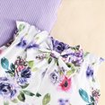 thumbnail image 6 of TOWED22 Newborn Baby Girl Outfit Letter Print Short Sleeve Bodysuit Romper Shirt Bloomers Shorts Set Summer Clothes(Purple,6-9 M), 6 of 6