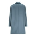 thumbnail image 4 of Breezora Women's Notched Lapel Wool Blend Overcoat Long Sleeve Button Down Work Coat Winter Warm Trench L Size Sky Blue, 4 of 5